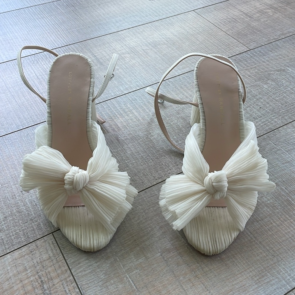 Loeffler Randall Camellia Pleated Bow Heel with Ankle Strap - Picture 6 of 8